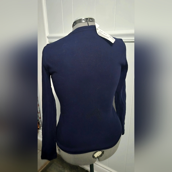 NWT Lacoste Marine Blue Long Sleeve Shirt M - Picture 2 of 5